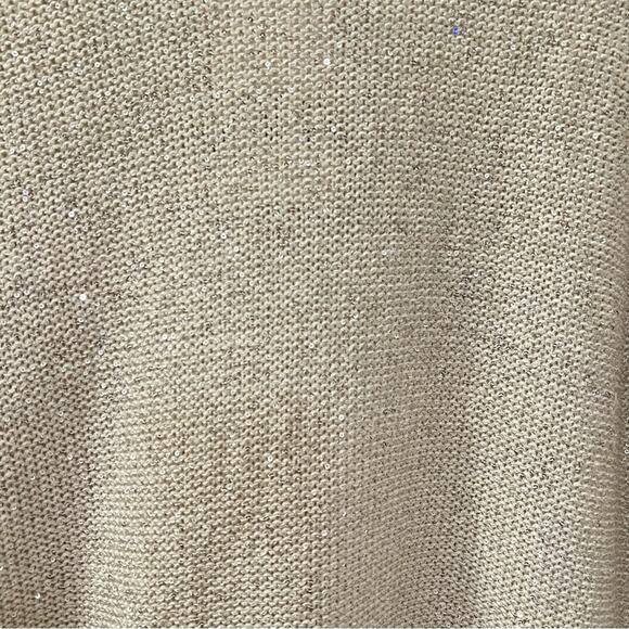 Zara Silver SEQUIN KNIT TOP Size Medium - Picture 7 of 8